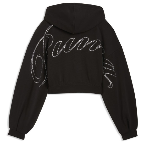 Puma Γυναικεία ζακέτα Essentials Graphics Bedazzled Full-Zip Hoodie